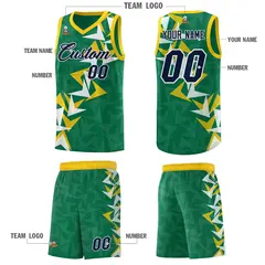 Kelly Green Boomerang Pattern Basketball Jersey 5