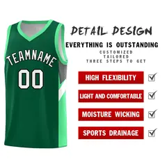 Kelly Green Bright Green Side Design Basketball Jersey Sets 2