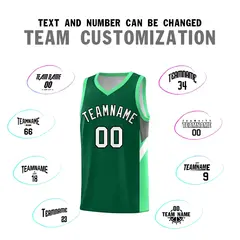 Kelly Green Bright Green Side Design Basketball Jersey Sets 4