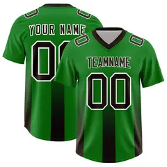 Kelly Green Brown Gradient Vertical Stripe Football Jersey 1