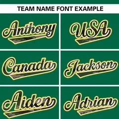 Kelly Green Camo Font Authentic Baseball Jersey 3