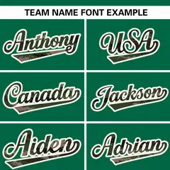 Kelly Green Camo Font Authentic Baseball Jersey 3