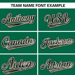 Kelly Green Camo Font Authentic Baseball Jersey 3