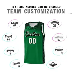 Kelly Green Cloud Pattern Basketball Jersey Set 4