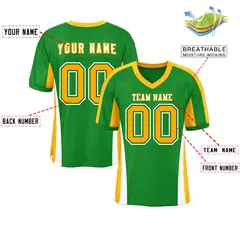 Kelly Green Color Block Mesh Authentic Football Jersey 2