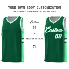 Kelly Green Color Block Wrinkle-Resistant Basketball Jersey 3