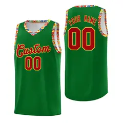 Kelly Green Colorfulflower Mexican Colors Graffiti Basketball Jersey 1