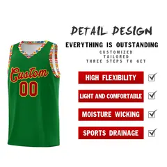 Kelly Green Colorfulflower Mexican Colors Graffiti Basketball Jersey 2