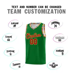 Kelly Green Colorfulflower Mexican Colors Graffiti Basketball Jersey 3