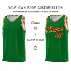Kelly Green Colorfulflower Mexican Colors Graffiti Basketball Jersey 4