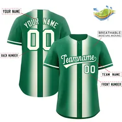 Kelly Green Cream Gradient Lapel Fashion Baseball Jersey 2