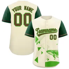 Kelly Green Cream Raptor Series Raglan Baseball Jersey