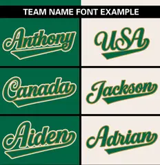 Kelly Green Cream Stripe-Solid Combo Baseball Jersey 3