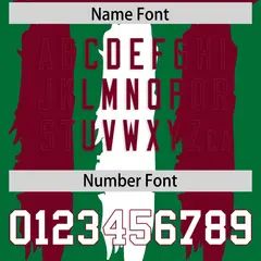 Kelly Green Crimson and White Graffiti Flag Football Jersey 4