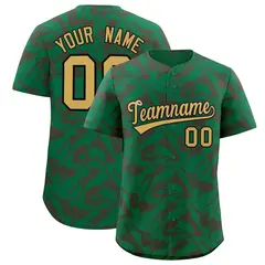 Kelly Green Crimson Graffiti Pattern Baseball Jersey 1