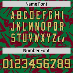 Kelly Green Crimson Graffiti Pattern Baseball Jersey 4