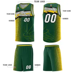 Kelly Green Dot Scatter Graffiti Pattern Basketball Jersey 2