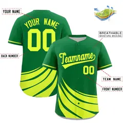 Kelly Green Fluorescent Green Graffiti Wind Mark Baseball Jersey 2