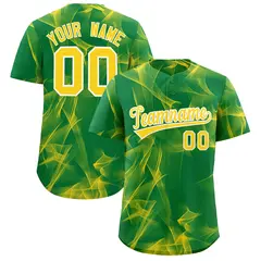 Kelly Green Fumes Graffiti Pattern Authentic Baseball Jersey 1