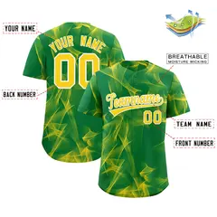 Kelly Green Fumes Graffiti Pattern Authentic Baseball Jersey 2