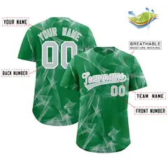 Kelly Green Fumes Graffiti Pattern Authentic Baseball Jersey 2