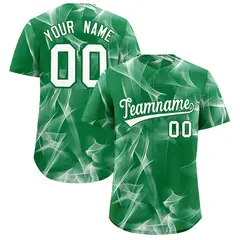 Kelly Green Fumes Graffiti Pattern Authentic Baseball Jersey 1