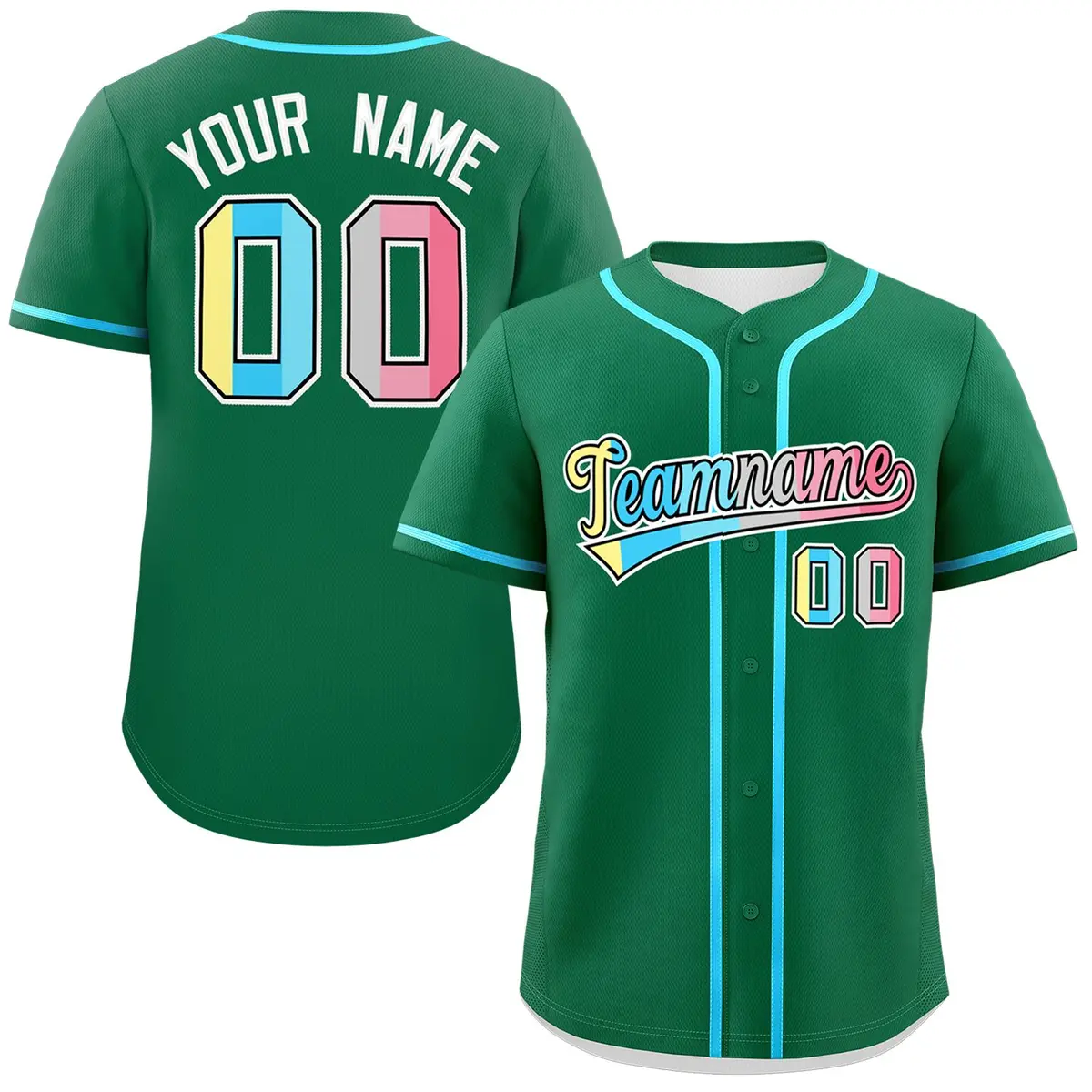 Kelly Green Genderflux Pride Month Classic Baseball Jersey