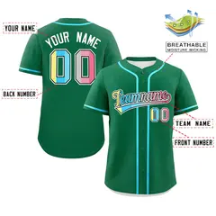 Kelly Green Genderflux Pride Month Classic Baseball Jersey 2