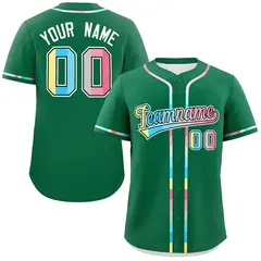 Kelly Green Genderflux Pride Month Classic Baseball Jersey 1