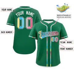 Kelly Green Genderflux Pride Month Classic Baseball Jersey 2