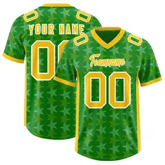 Kelly Green Gold All Star Graffiti Pattern Football Jersey