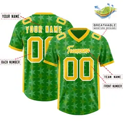 Kelly Green Gold All Star Graffiti Pattern Football Jersey 2