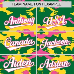 Kelly Green Gold and Pink Camo Sleeveless Baseball Jersey 3
