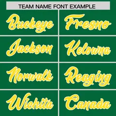 Kelly Green Gold and White Side Stripe Football Jersey 3