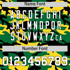 Kelly Green Gold Black Camo Gradient Fashion Baseball Jersey 4