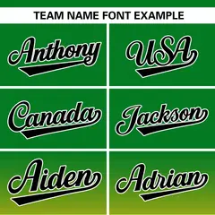 Kelly Green Gold-Black Gradient Pinstripe Baseball Jersey 3