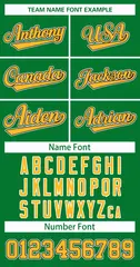 Kelly Green Gold Black-White Classic Style Hockey Jersey 3