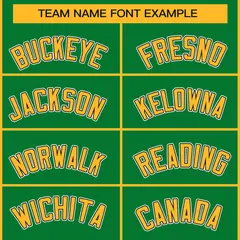 Kelly Green Gold Black-White Classic Style Hockey Jersey 3