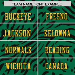 Kelly Green Gold-Black Zebra Stripes Football Jersey 3
