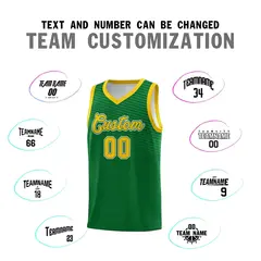Kelly Green Gold Chest Slash Pattern Basketball Jersey 3