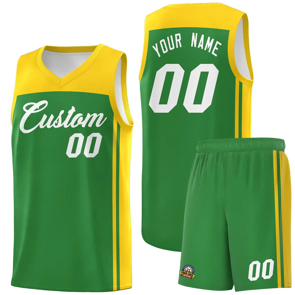 Kelly Green Gold Classic Sets Basketball Jersey