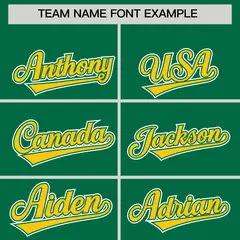 Kelly Green Gold Contrast Raglan Baseball Jersey 3