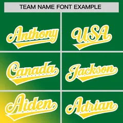 Kelly Green Gold Diagonal Stripe Gradient Baseball Jersey 3