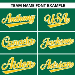 Kelly Green Gold Flame Graffiti Authentic Baseball Jersey 3