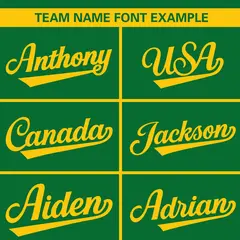 Kelly Green Gold Full Button Classic Baseball Jersey 3