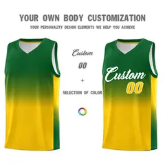 Kelly Green Gold Gradient Basketball Jersey Sports Uniform 3