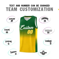 Kelly Green Gold Gradient Basketball Jersey Sports Uniform 4