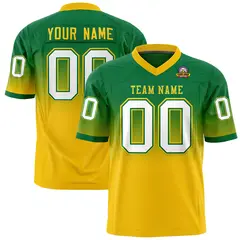 Kelly Green Gold Gradient Fashion Authentic Football Jersey