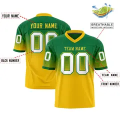 Kelly Green Gold Gradient Fashion Authentic Football Jersey 2