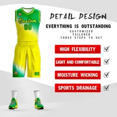 Kelly Green Gold Gradient Fashion Sports Basketball Jersey 2